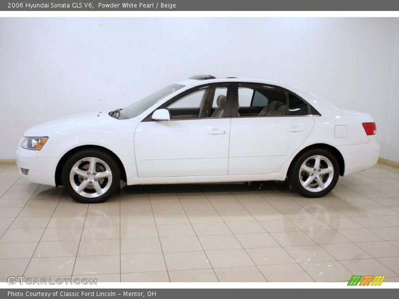 Powder White Pearl / Beige 2006 Hyundai Sonata GLS V6