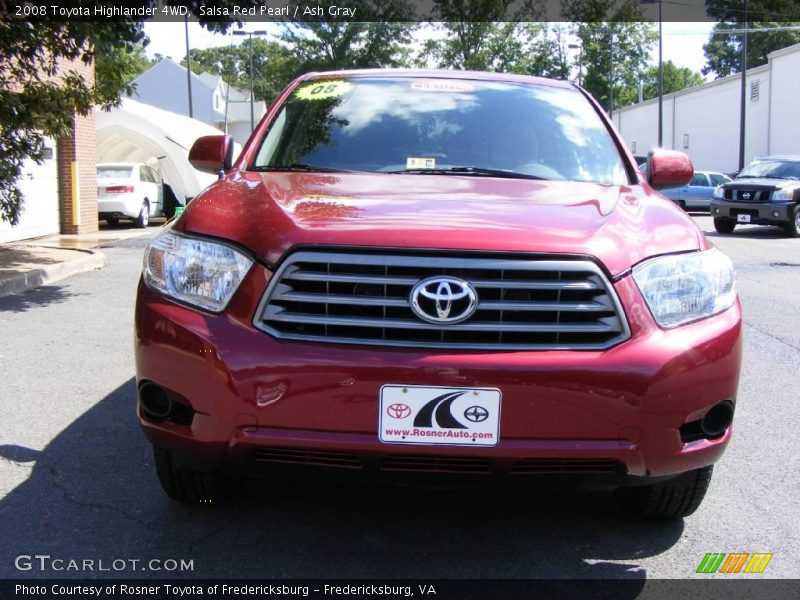 Salsa Red Pearl / Ash Gray 2008 Toyota Highlander 4WD
