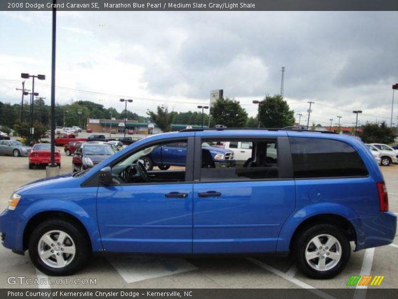 Marathon Blue Pearl / Medium Slate Gray/Light Shale 2008 Dodge Grand Caravan SE