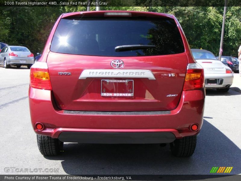 Salsa Red Pearl / Ash Gray 2008 Toyota Highlander 4WD