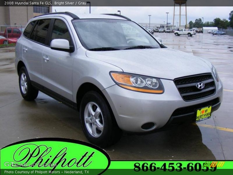 Bright Silver / Gray 2008 Hyundai Santa Fe GLS