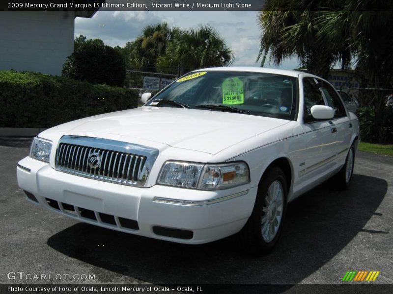 Vibrant White / Medium Light Stone 2009 Mercury Grand Marquis LS Ultimate Edition