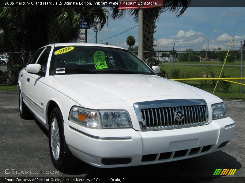 Vibrant White / Medium Light Stone 2009 Mercury Grand Marquis LS Ultimate Edition