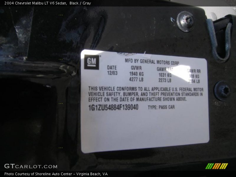 Black / Gray 2004 Chevrolet Malibu LT V6 Sedan