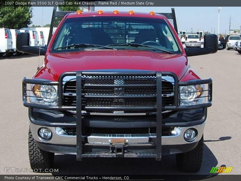 Flame Red / Medium Slate Gray 2007 Dodge Ram 3500 SLT Quad Cab 4x4 Chassis