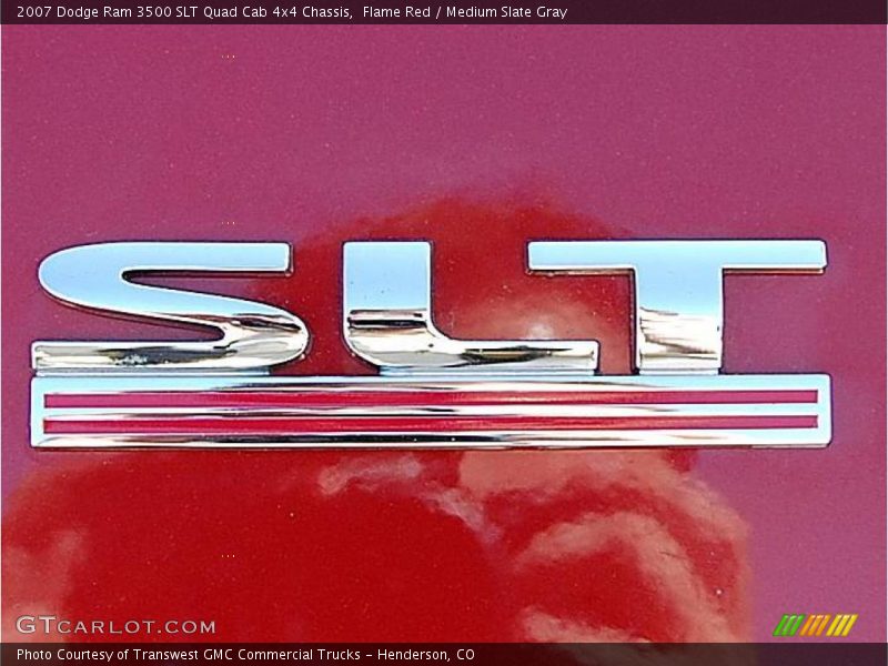 Flame Red / Medium Slate Gray 2007 Dodge Ram 3500 SLT Quad Cab 4x4 Chassis