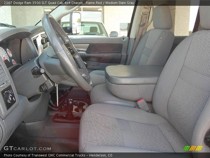 Flame Red / Medium Slate Gray 2007 Dodge Ram 3500 SLT Quad Cab 4x4 Chassis