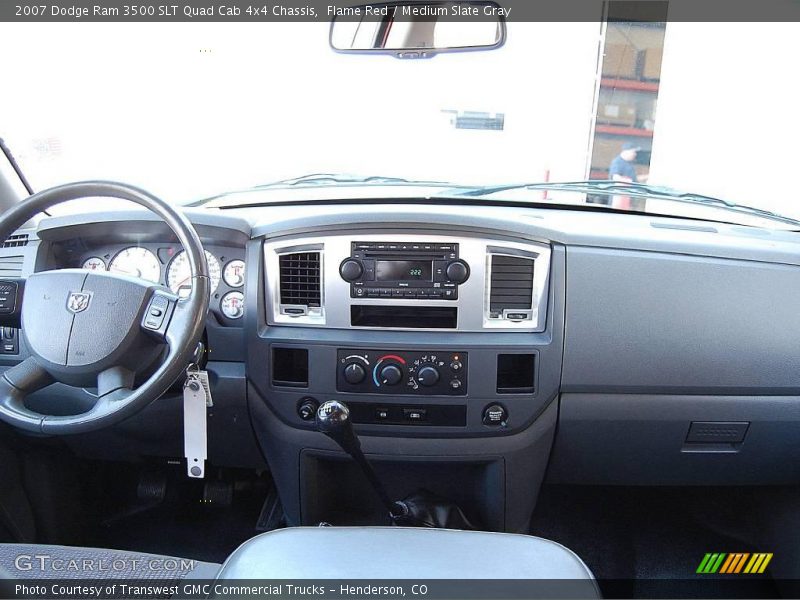 Flame Red / Medium Slate Gray 2007 Dodge Ram 3500 SLT Quad Cab 4x4 Chassis