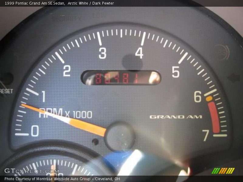 Arctic White / Dark Pewter 1999 Pontiac Grand Am SE Sedan