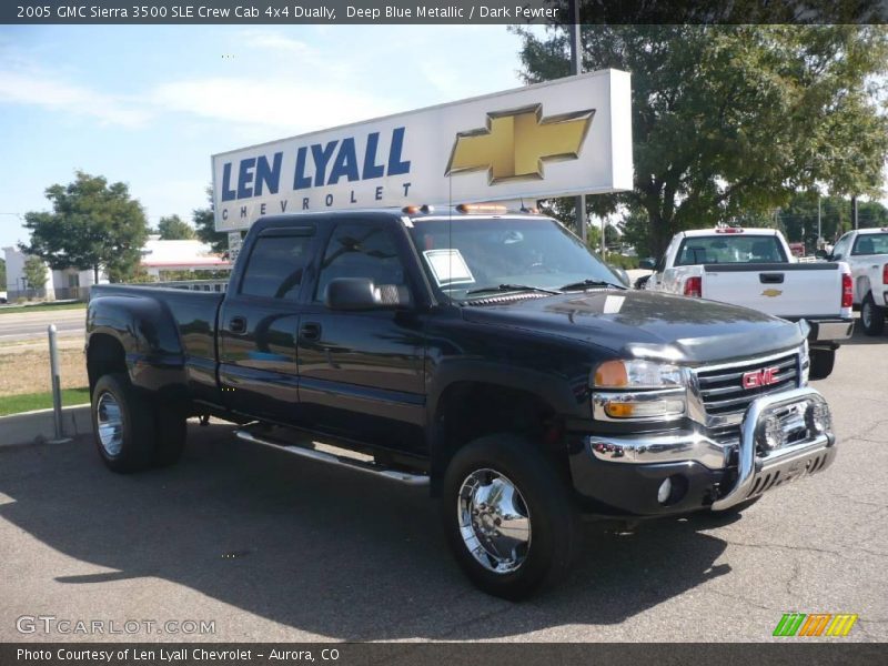Deep Blue Metallic / Dark Pewter 2005 GMC Sierra 3500 SLE Crew Cab 4x4 Dually