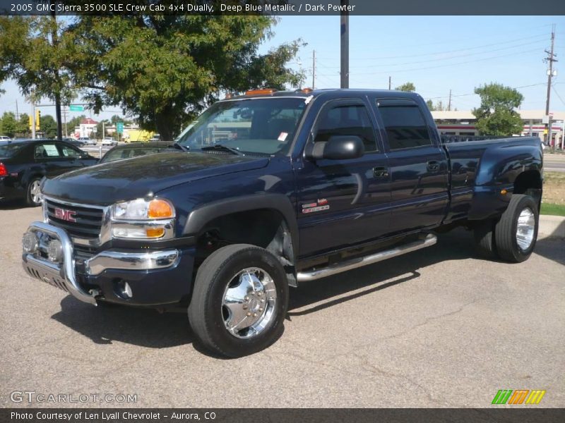 Deep Blue Metallic / Dark Pewter 2005 GMC Sierra 3500 SLE Crew Cab 4x4 Dually