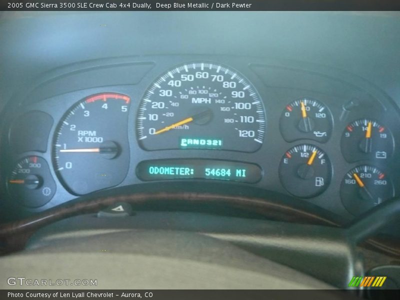 Deep Blue Metallic / Dark Pewter 2005 GMC Sierra 3500 SLE Crew Cab 4x4 Dually