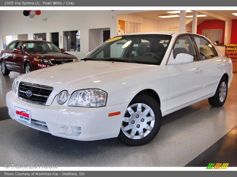 Pearl White / Gray 2005 Kia Optima LX