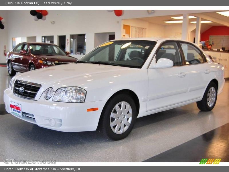 Pearl White / Gray 2005 Kia Optima LX