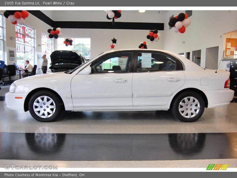 Pearl White / Gray 2005 Kia Optima LX