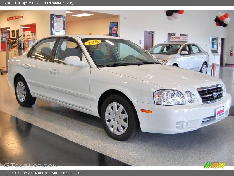Pearl White / Gray 2005 Kia Optima LX