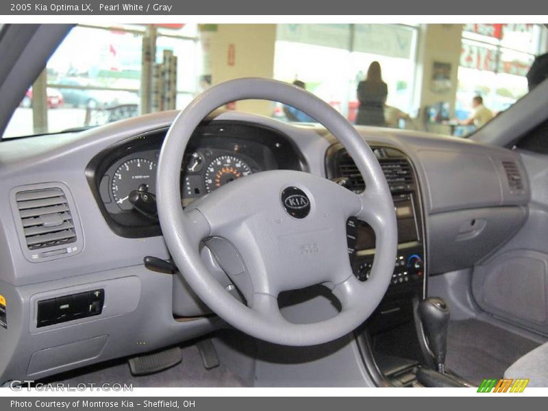 Pearl White / Gray 2005 Kia Optima LX