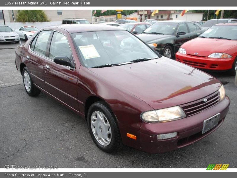 Garnet Red Pearl / Tan 1997 Nissan Altima GXE