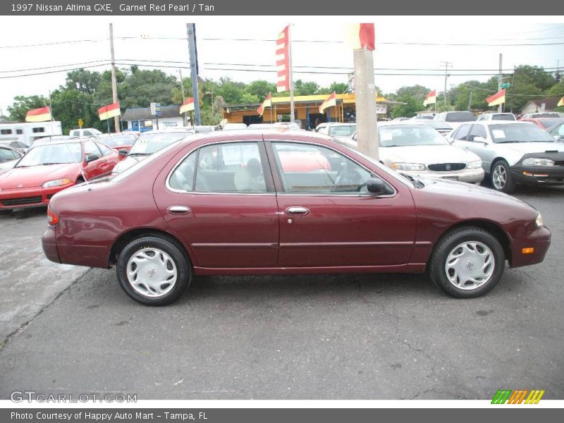 Garnet Red Pearl / Tan 1997 Nissan Altima GXE