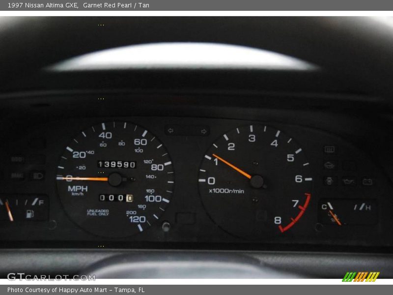 Garnet Red Pearl / Tan 1997 Nissan Altima GXE