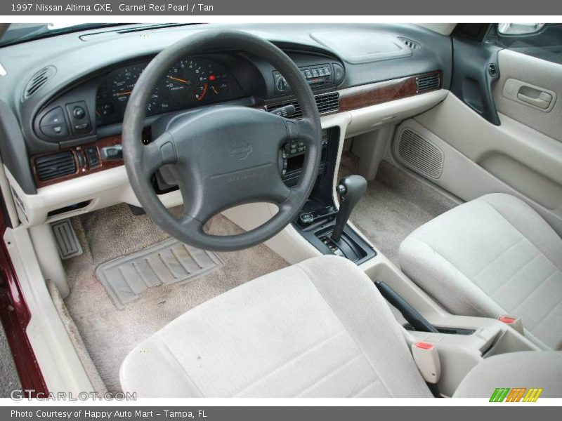 Garnet Red Pearl / Tan 1997 Nissan Altima GXE