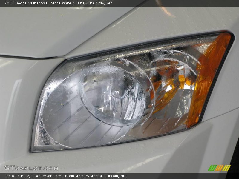 Stone White / Pastel Slate Gray/Red 2007 Dodge Caliber SXT
