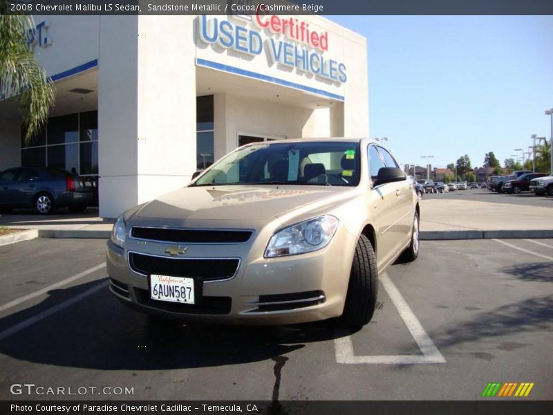 Sandstone Metallic / Cocoa/Cashmere Beige 2008 Chevrolet Malibu LS Sedan
