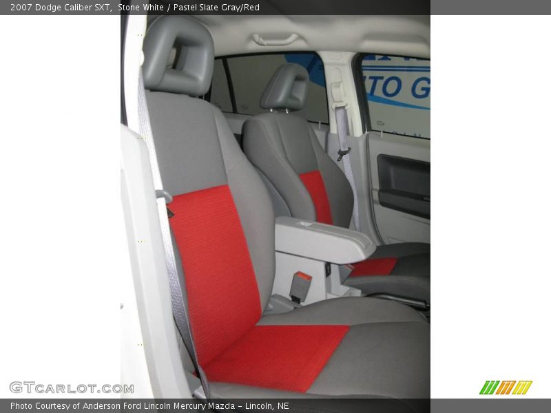 Stone White / Pastel Slate Gray/Red 2007 Dodge Caliber SXT