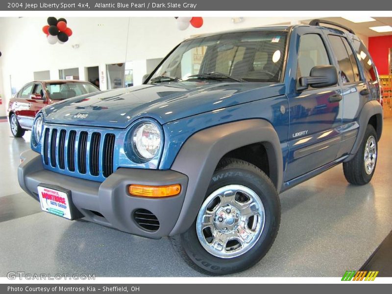 Atlantic Blue Pearl / Dark Slate Gray 2004 Jeep Liberty Sport 4x4