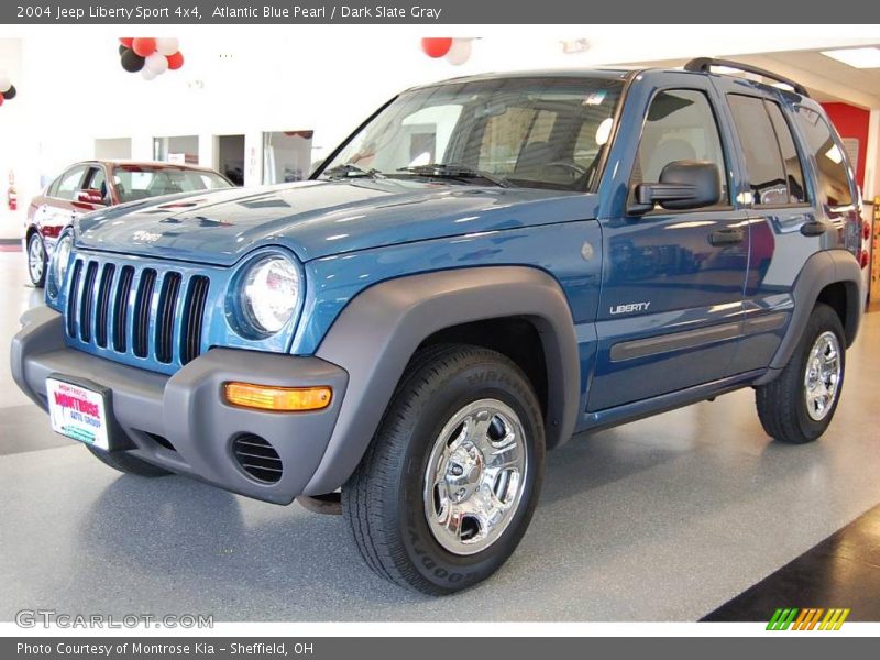 Atlantic Blue Pearl / Dark Slate Gray 2004 Jeep Liberty Sport 4x4