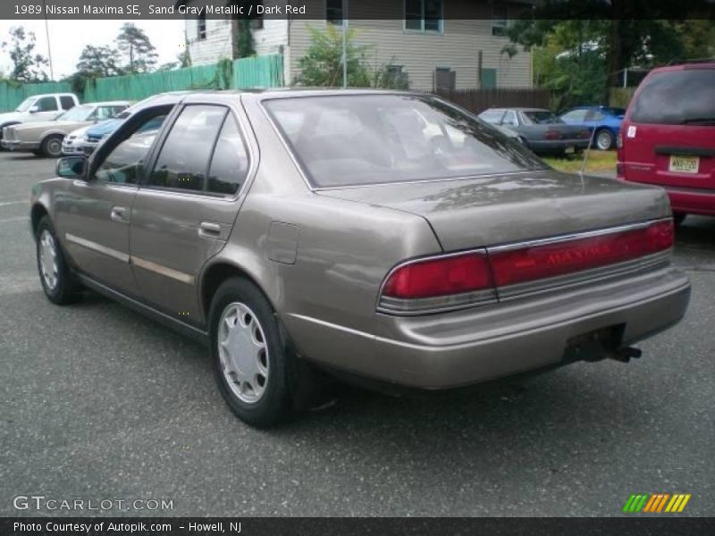 Sand Gray Metallic / Dark Red 1989 Nissan Maxima SE