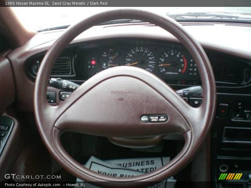Sand Gray Metallic / Dark Red 1989 Nissan Maxima SE