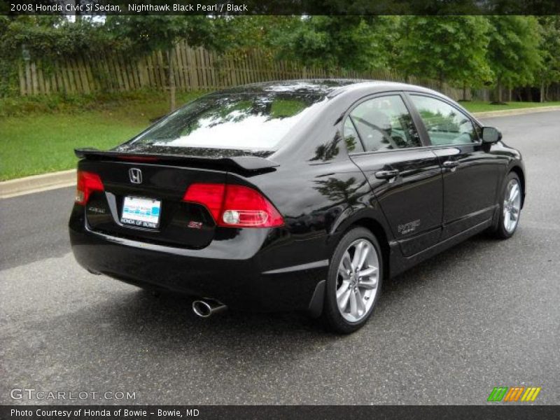 Nighthawk Black Pearl / Black 2008 Honda Civic Si Sedan