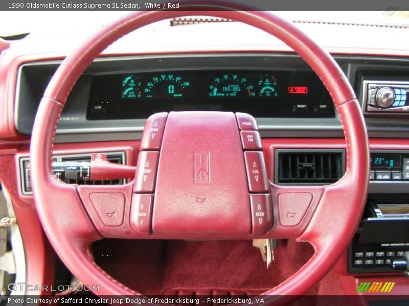 White / Red 1990 Oldsmobile Cutlass Supreme SL Sedan