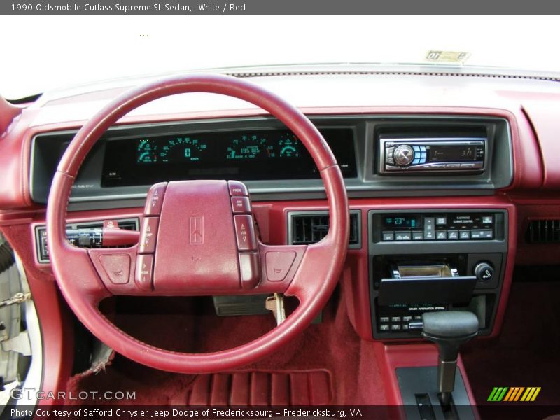 White / Red 1990 Oldsmobile Cutlass Supreme SL Sedan