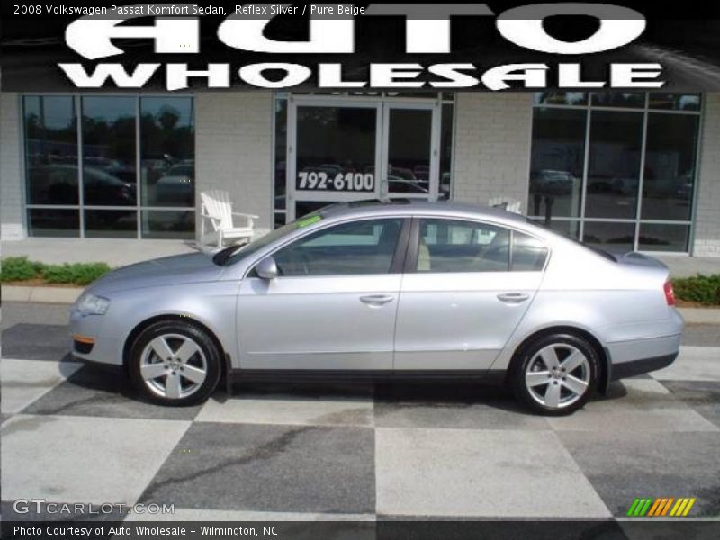 Reflex Silver / Pure Beige 2008 Volkswagen Passat Komfort Sedan