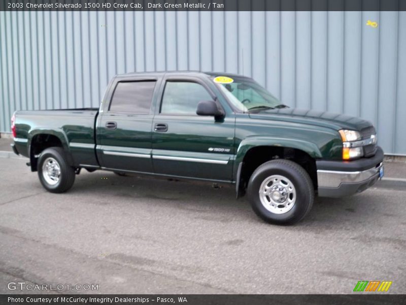 Dark Green Metallic / Tan 2003 Chevrolet Silverado 1500 HD Crew Cab