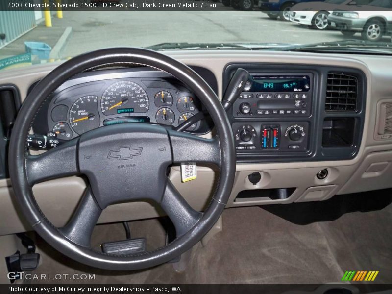 Dark Green Metallic / Tan 2003 Chevrolet Silverado 1500 HD Crew Cab