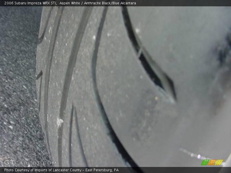 Aspen White / Anthracite Black/Blue Alcantara 2006 Subaru Impreza WRX STi