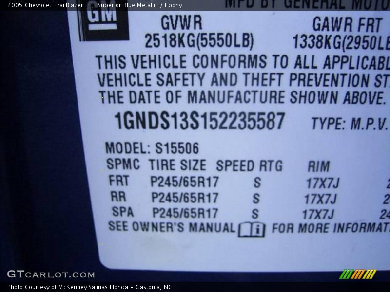 Superior Blue Metallic / Ebony 2005 Chevrolet TrailBlazer LT