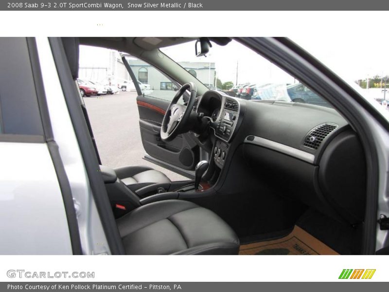 Snow Silver Metallic / Black 2008 Saab 9-3 2.0T SportCombi Wagon
