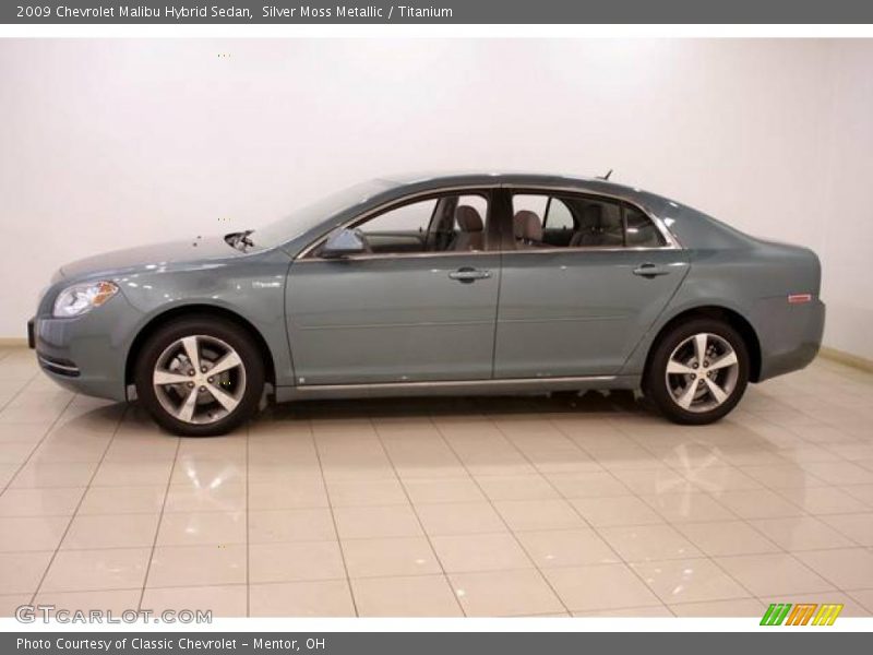 Silver Moss Metallic / Titanium 2009 Chevrolet Malibu Hybrid Sedan