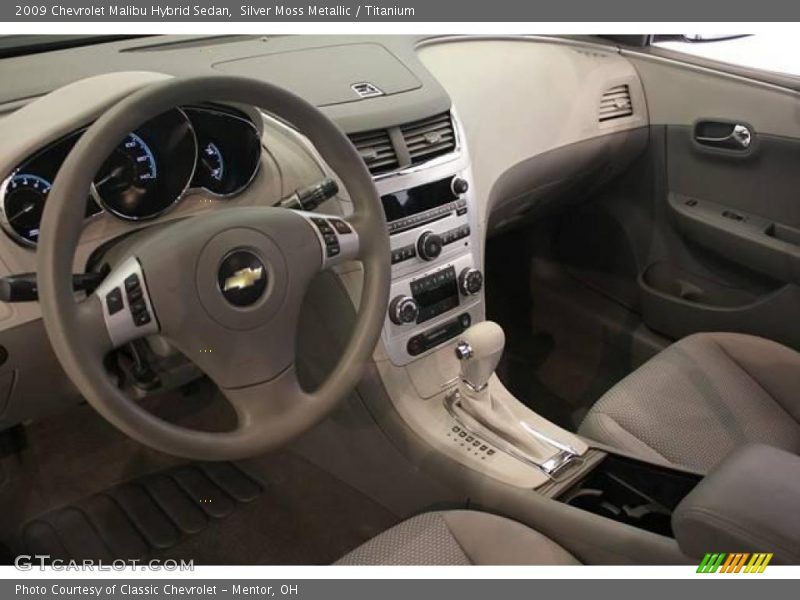 Silver Moss Metallic / Titanium 2009 Chevrolet Malibu Hybrid Sedan