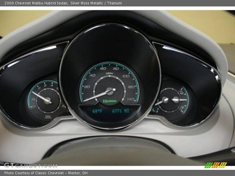 Silver Moss Metallic / Titanium 2009 Chevrolet Malibu Hybrid Sedan