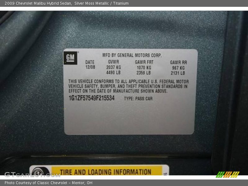 Silver Moss Metallic / Titanium 2009 Chevrolet Malibu Hybrid Sedan
