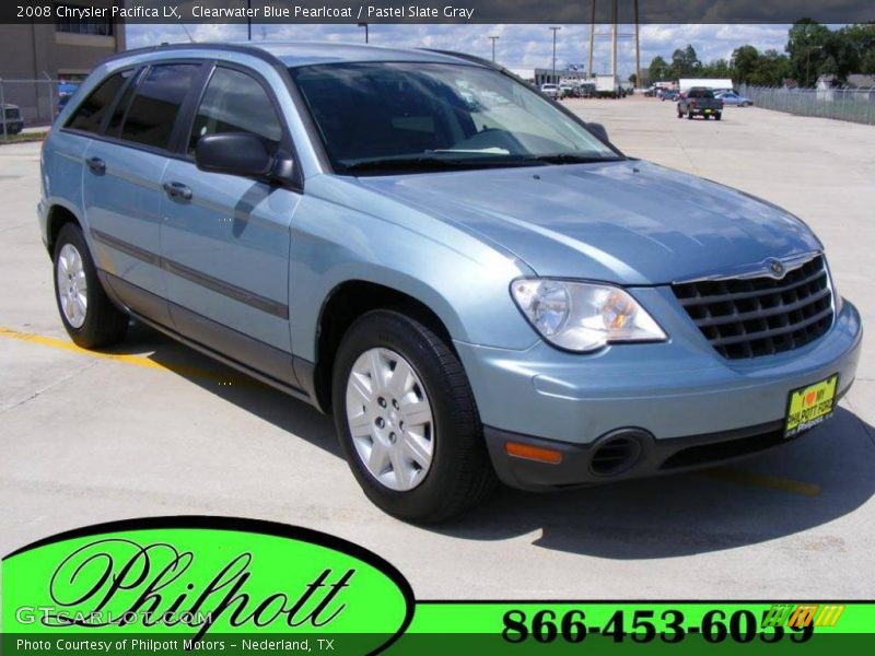 Clearwater Blue Pearlcoat / Pastel Slate Gray 2008 Chrysler Pacifica LX