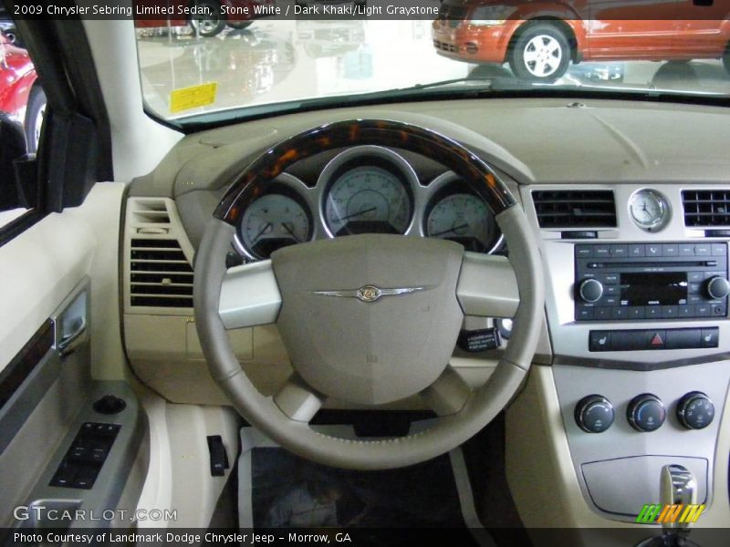 Stone White / Dark Khaki/Light Graystone 2009 Chrysler Sebring Limited Sedan