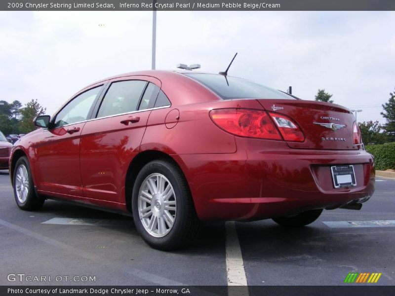 Inferno Red Crystal Pearl / Medium Pebble Beige/Cream 2009 Chrysler Sebring Limited Sedan