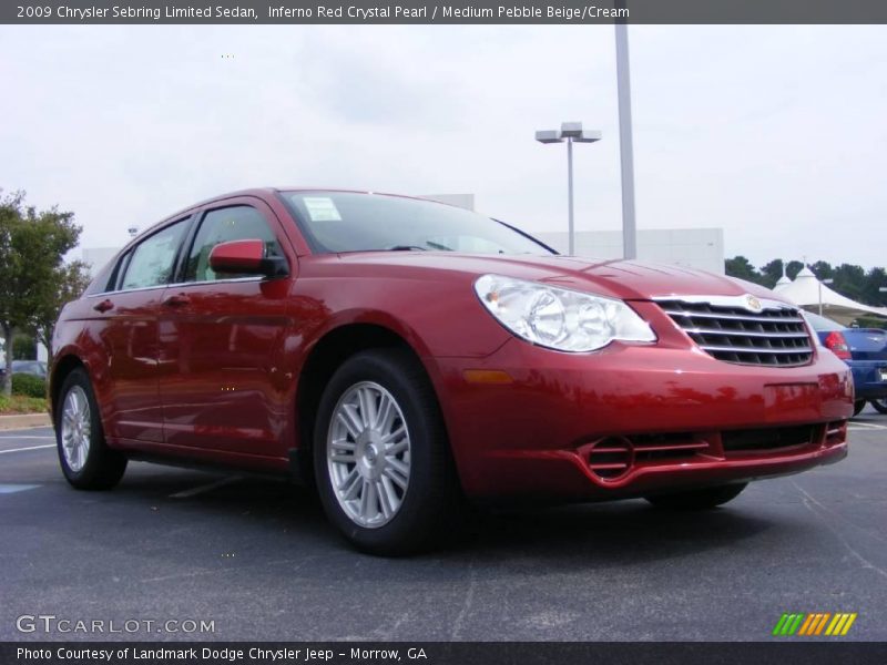 Inferno Red Crystal Pearl / Medium Pebble Beige/Cream 2009 Chrysler Sebring Limited Sedan