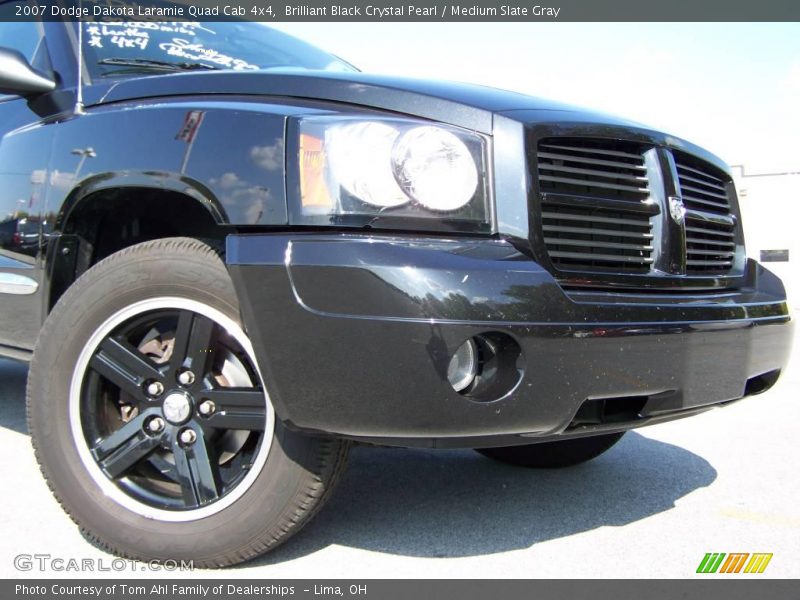 Brilliant Black Crystal Pearl / Medium Slate Gray 2007 Dodge Dakota Laramie Quad Cab 4x4